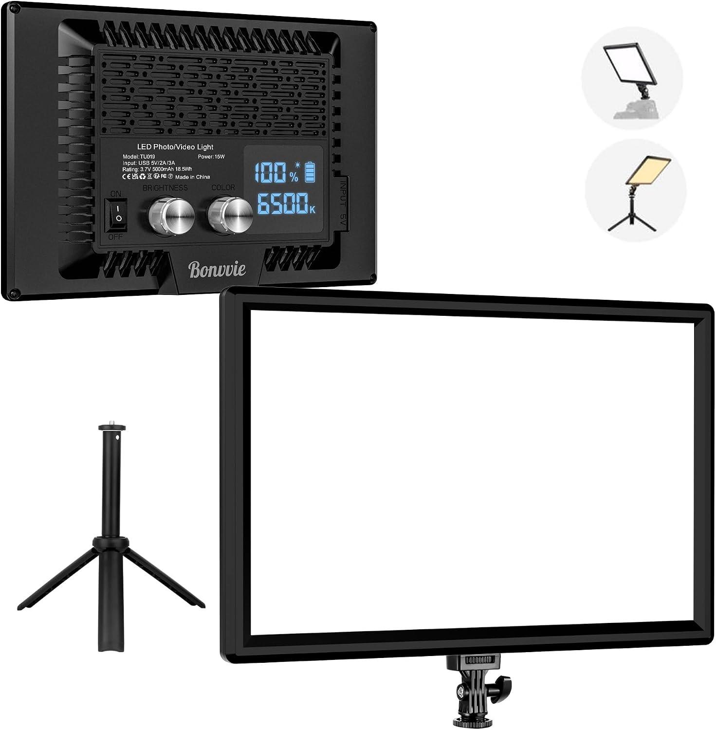 💡 Kit de Luz de Video LED Bonvvie de 22.8 cm