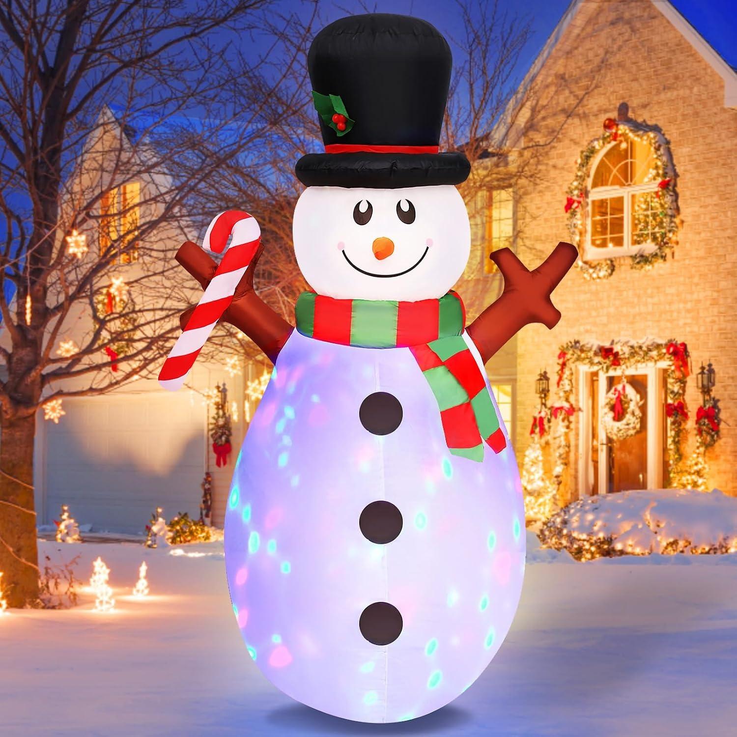 ⛄ Muñeco de Nieve Inflable Navideño con Luces LED
